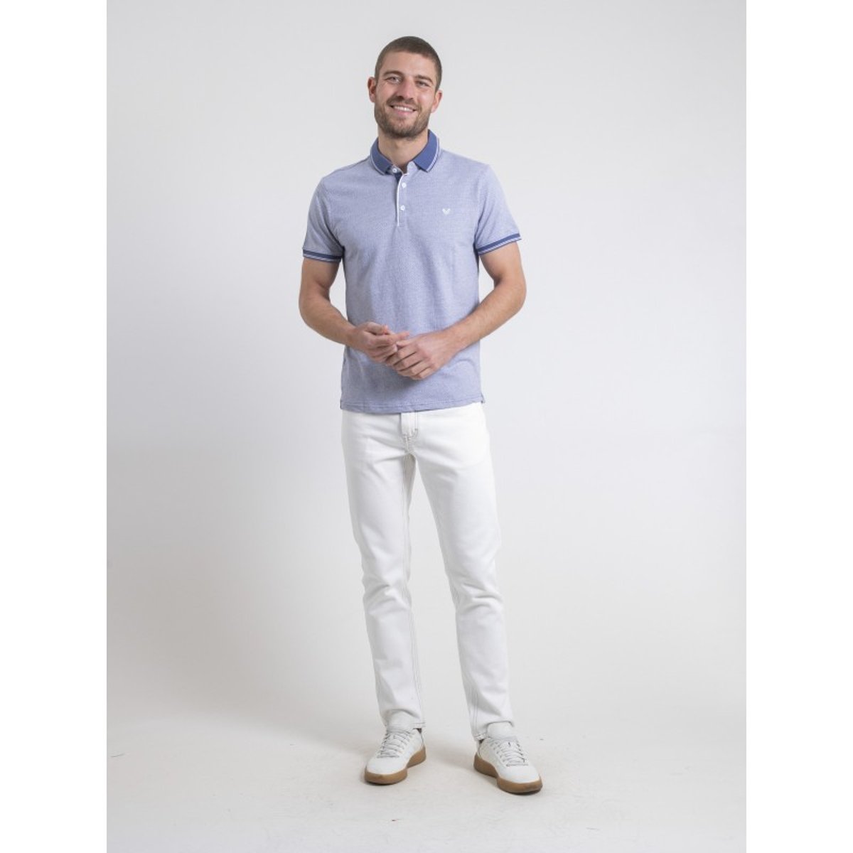 Polo Manches Courtes Pur Coton Pouloris bleu, RITCHIE