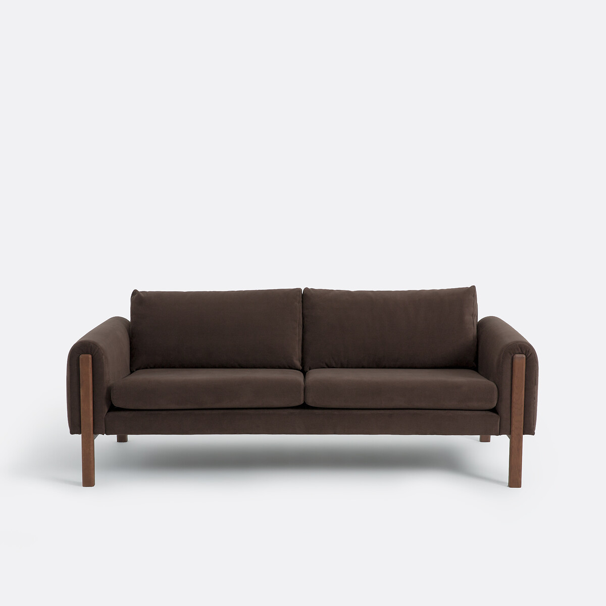 Sofá de terciopelo, 3 plazas, VINO pardo, LA REDOUTE INTERIEURS