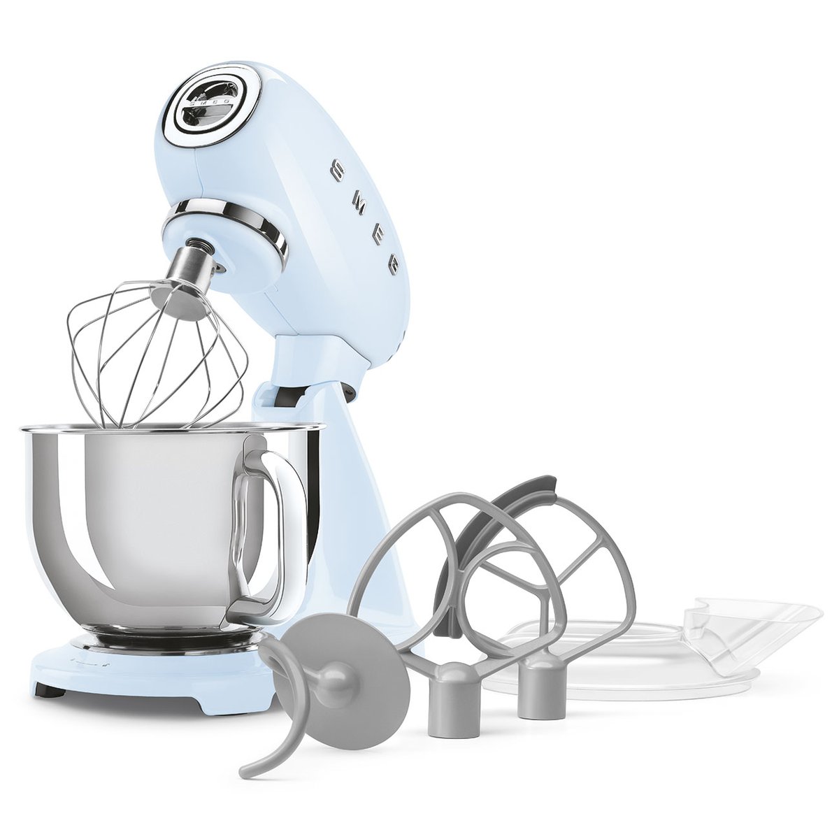 Robot patissier socle couleur SMF05 bleu azur brillant, SMEG