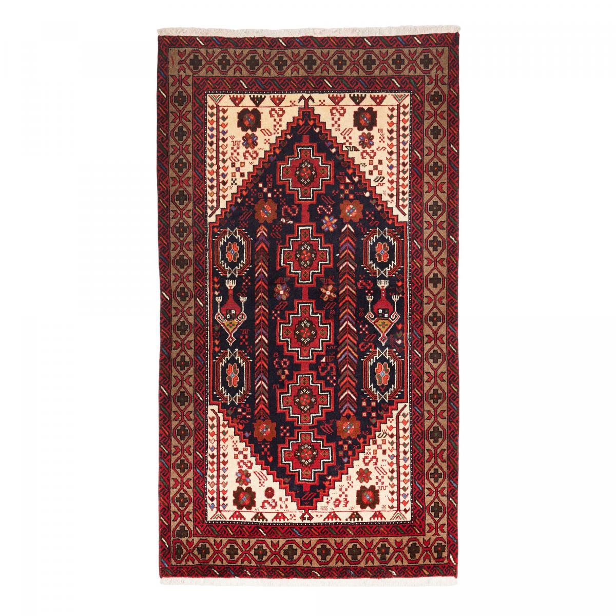 Tapis d'orient, motif oriental, noué main, laine, BALUTSCH 3 rouge, beige, noir, UN AMOUR DE TAPIS
