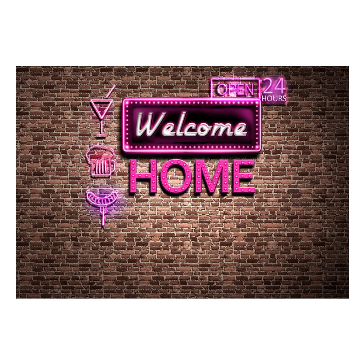 Papier peint intissé panoramique Textes Welcome home rose, EDEN