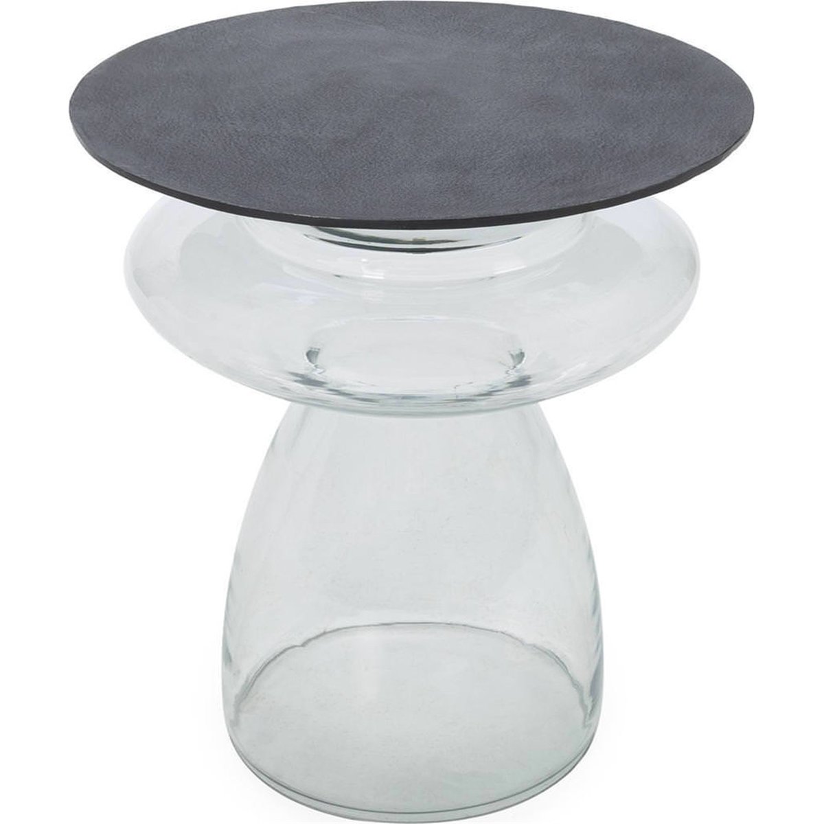 Table d'appoint sculpturale en verre bronze vieilli et transparent, RECOLLECTION