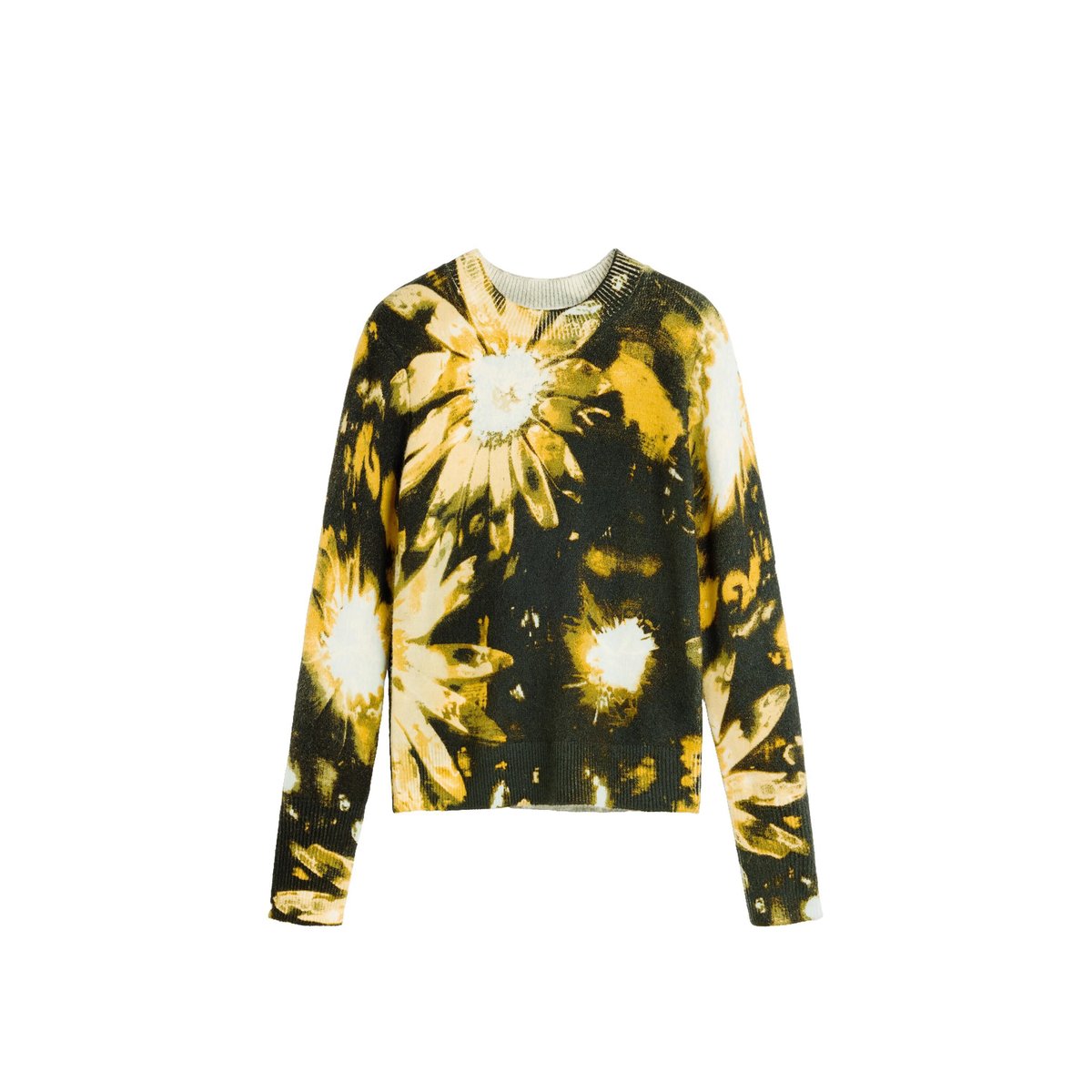 Pull à imprimé floral noir, DESIGUAL