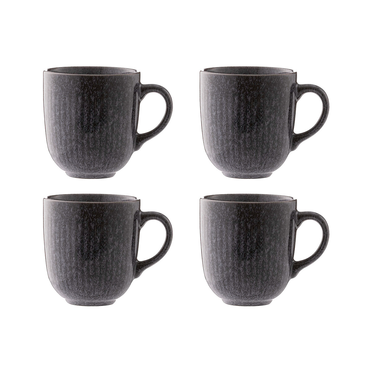 Set of 4 Reactive Linear Mugs black, MASON CASH