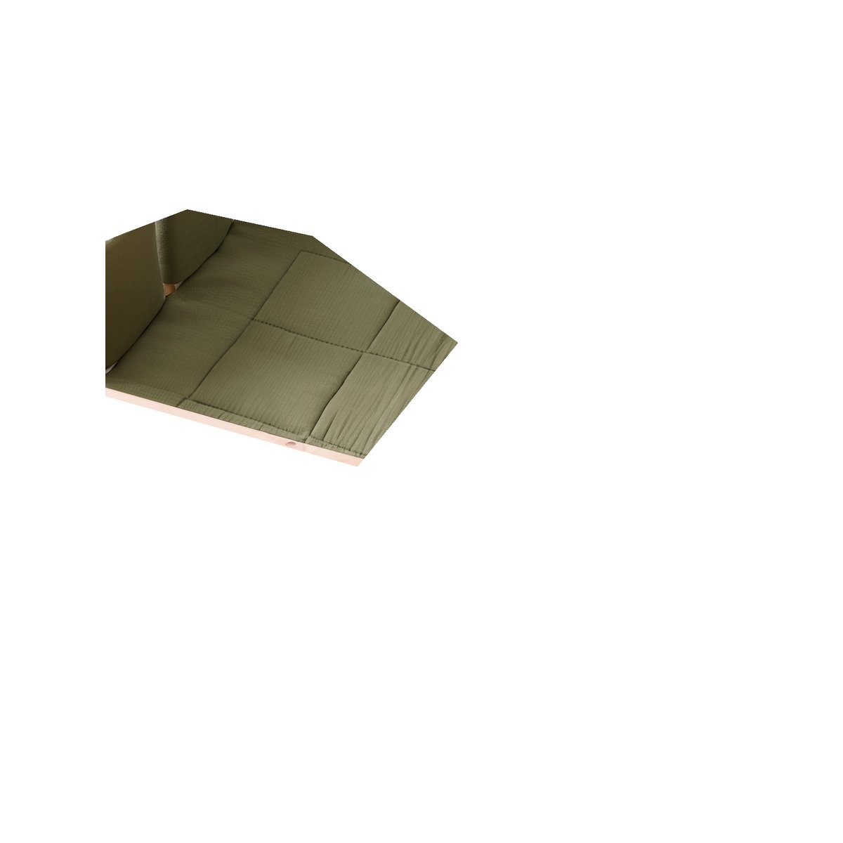 Tour de lit / tour de parc pare-chocs en gaze de coton uni olive, VERTBAUDET