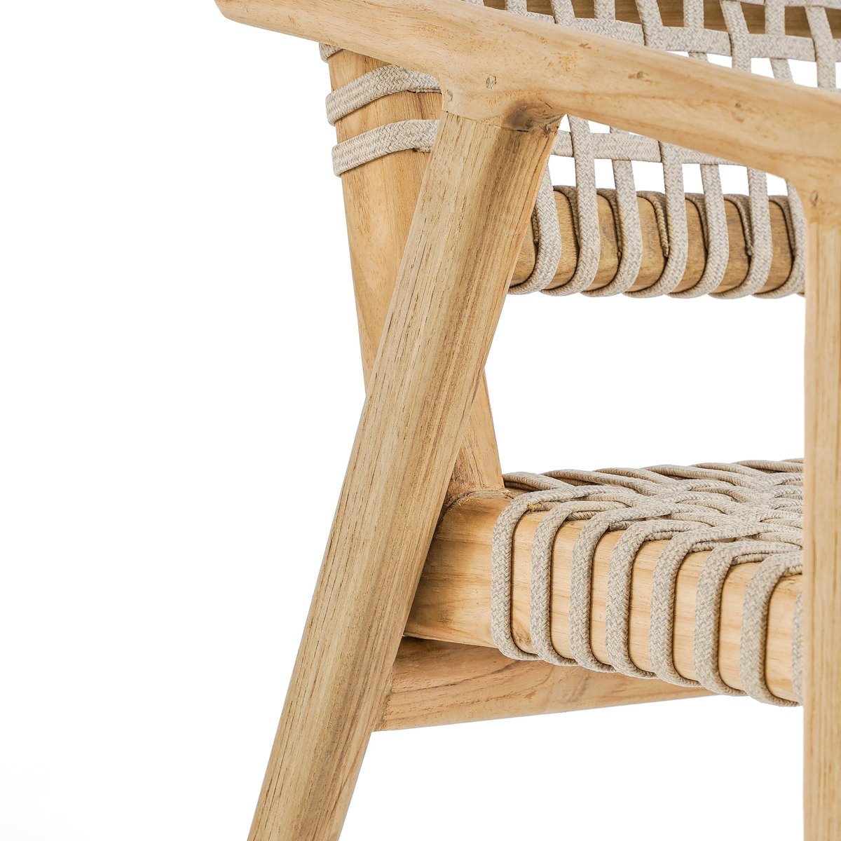 Chaise en teck récupéré TRIKERI beige, BAZAR BIZAR