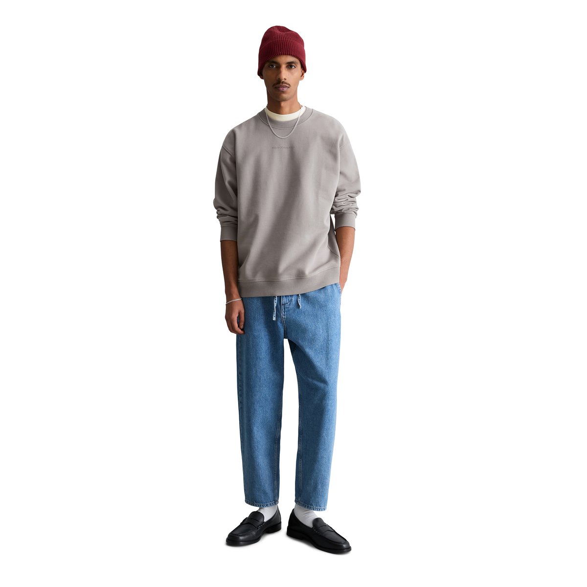 Sweat-shirt relaxed en coton bio de qualité supérieure gris, MARC O’POLO DENIM