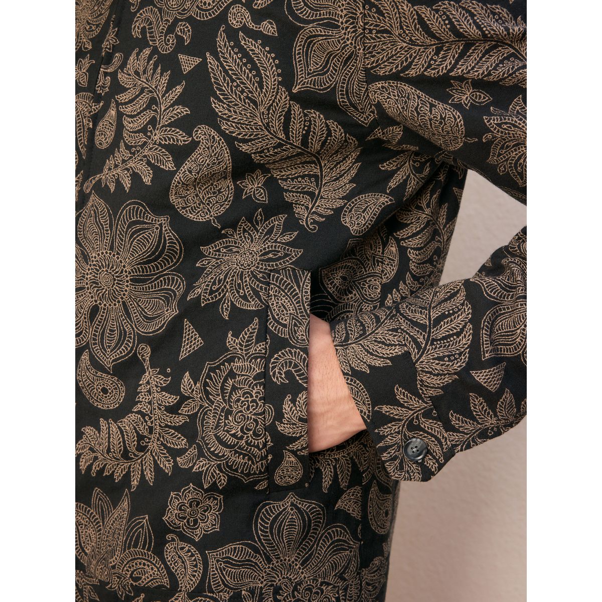 Veste zippée à motif floral noir, NEXT