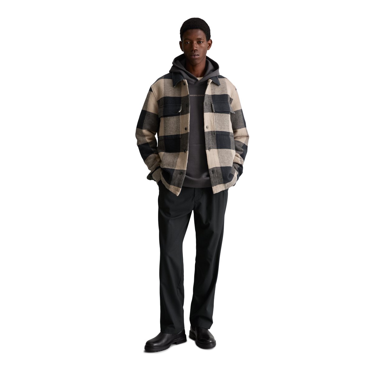 Surchemise coupe classique en pur coton biologique marron, MARC O’POLO DENIM