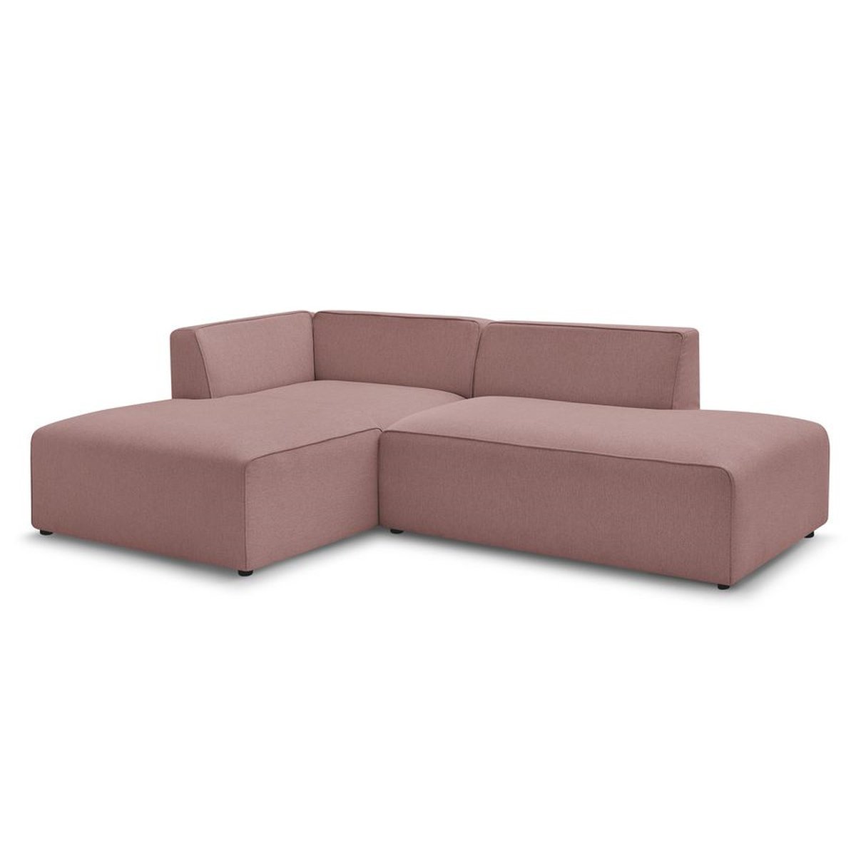 Canapé modulable 4 places en tissu chiné, MEGEVE rose, BOBOCHIC