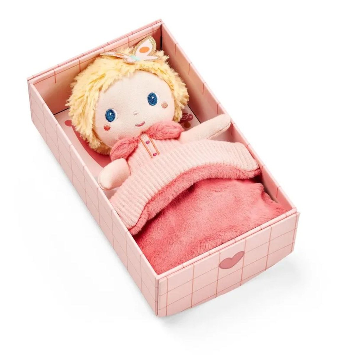 Petite poupée en tissu 18cm rose, LILLIPUTIENS