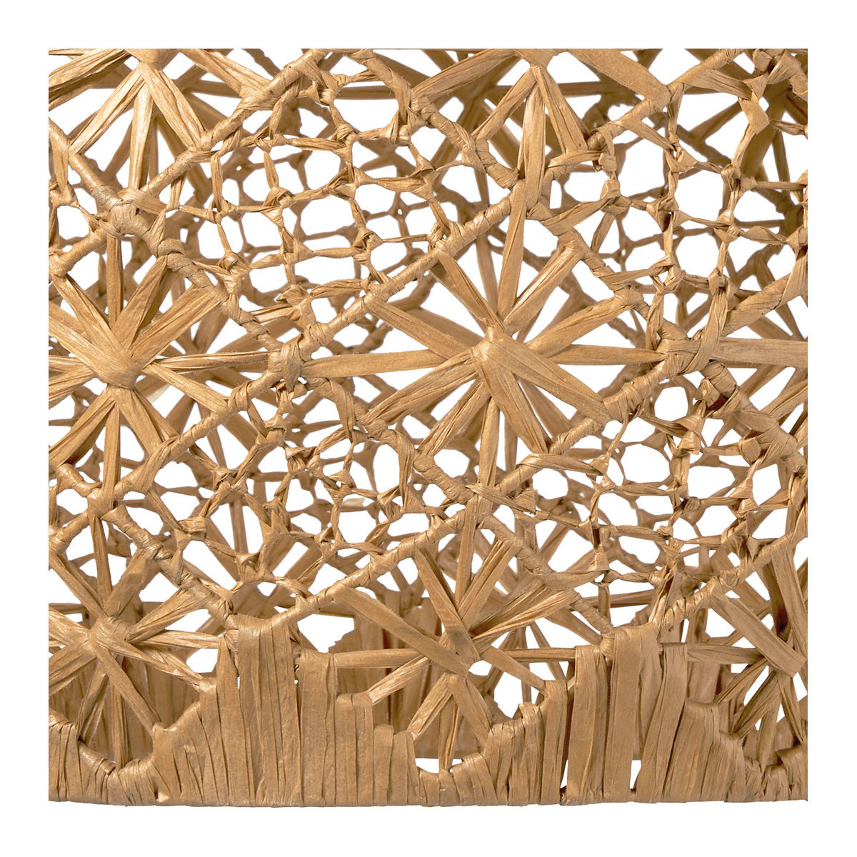Suspension raphia naturel dia 48x51 beige, BLANC D’IVOIRE