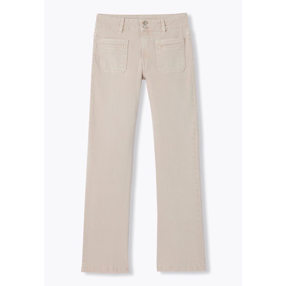EUGENE pantalon bootcut toile beige, PROMOD