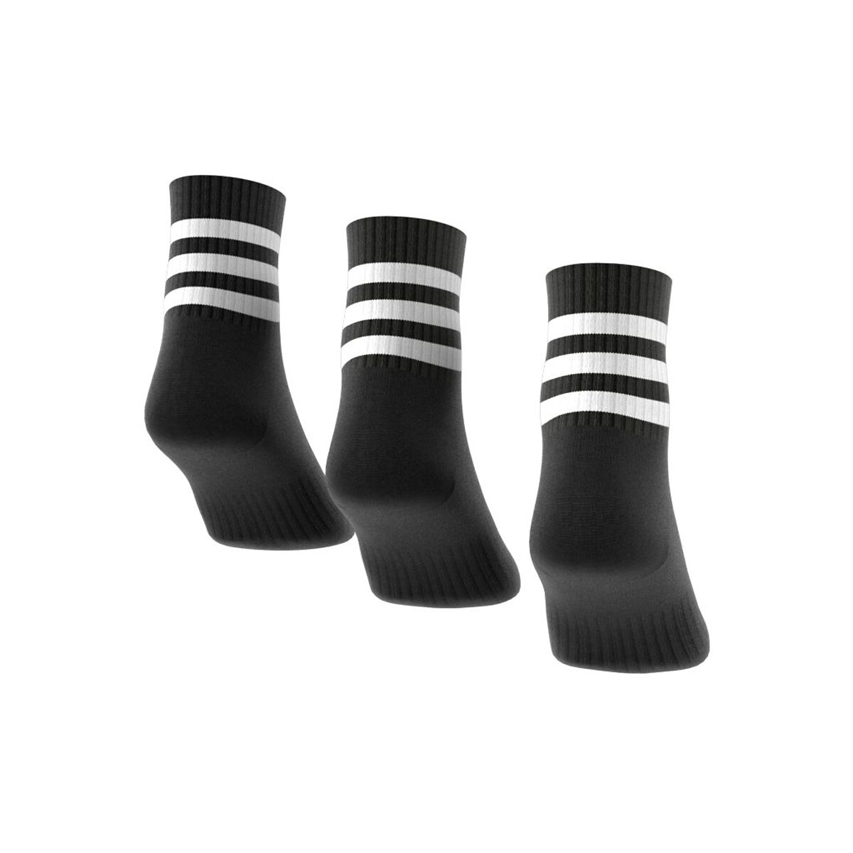 Set van 3 halfhoge sokken, gemoltonneerd zwart+zwart+zwart, adidas Performance
