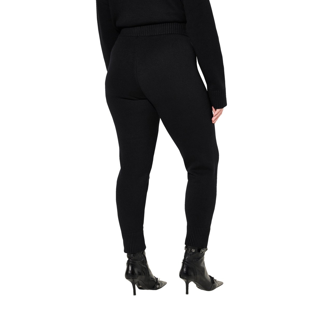 Pantalon en maille. Taille large noir, ULLA POPKEN