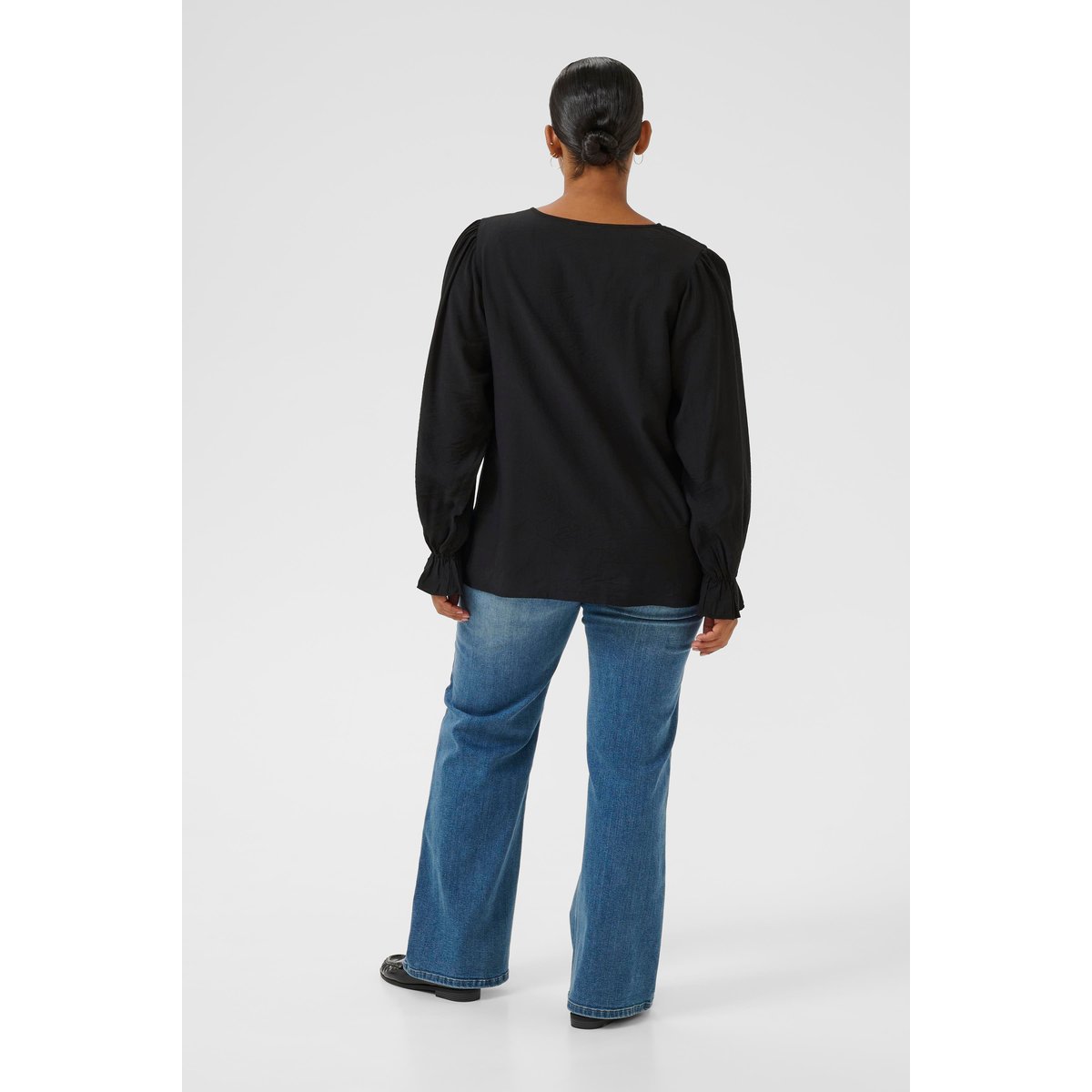 Blouse à manches longues noir black, KAFFE CURVE