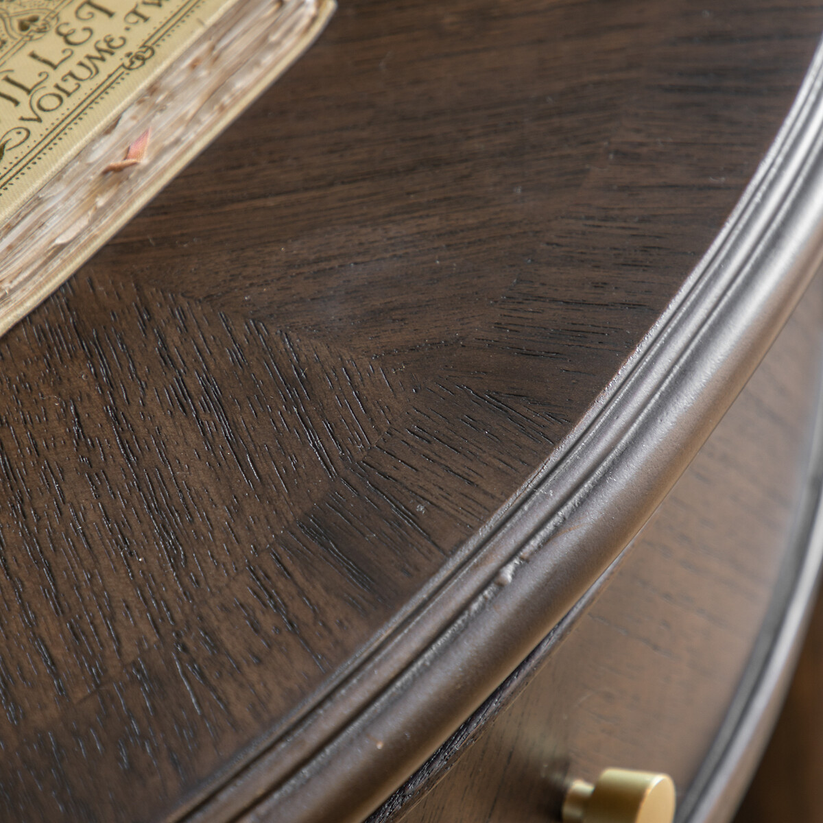 Meford Antique Wood Half Moon Console Table brown , ÉDITÉ