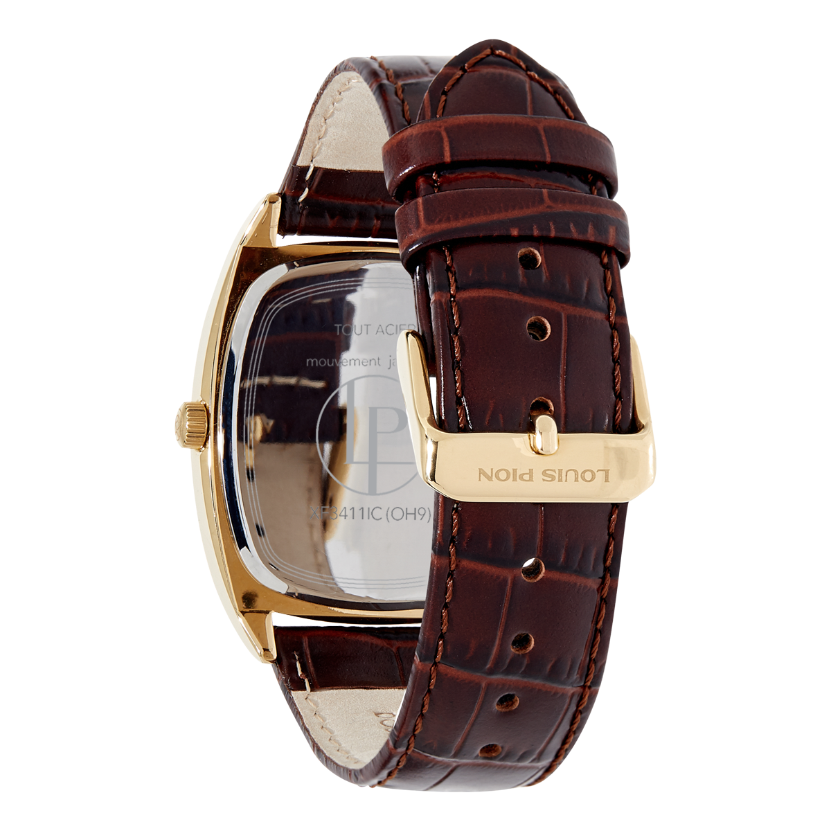 Montre Analogique ARSÈNE doré blanc marron, LOUIS PION