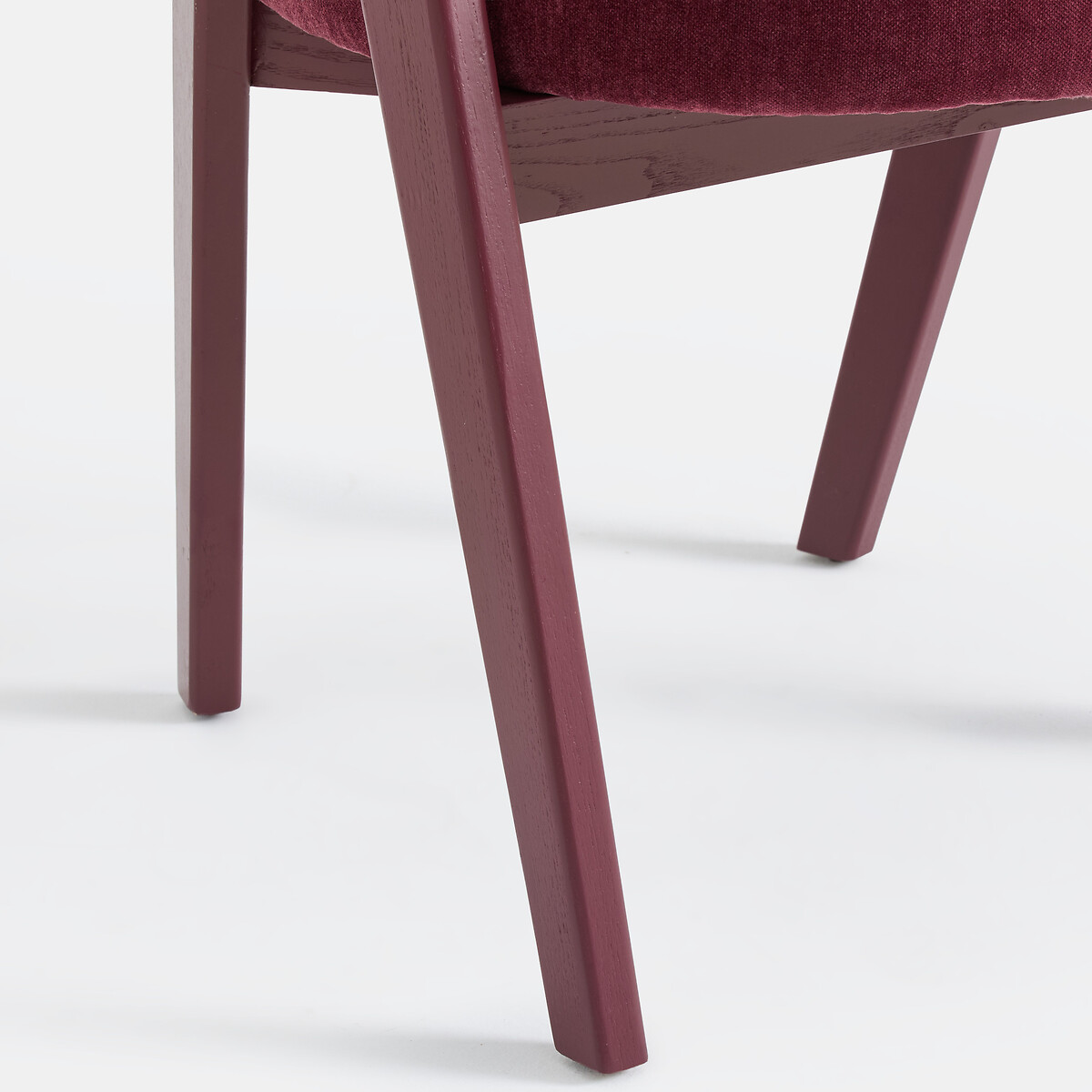 Fauteuil de table vintage, frêne massif et velours, VALENTINA bordeaux, LA REDOUTE INTERIEURS