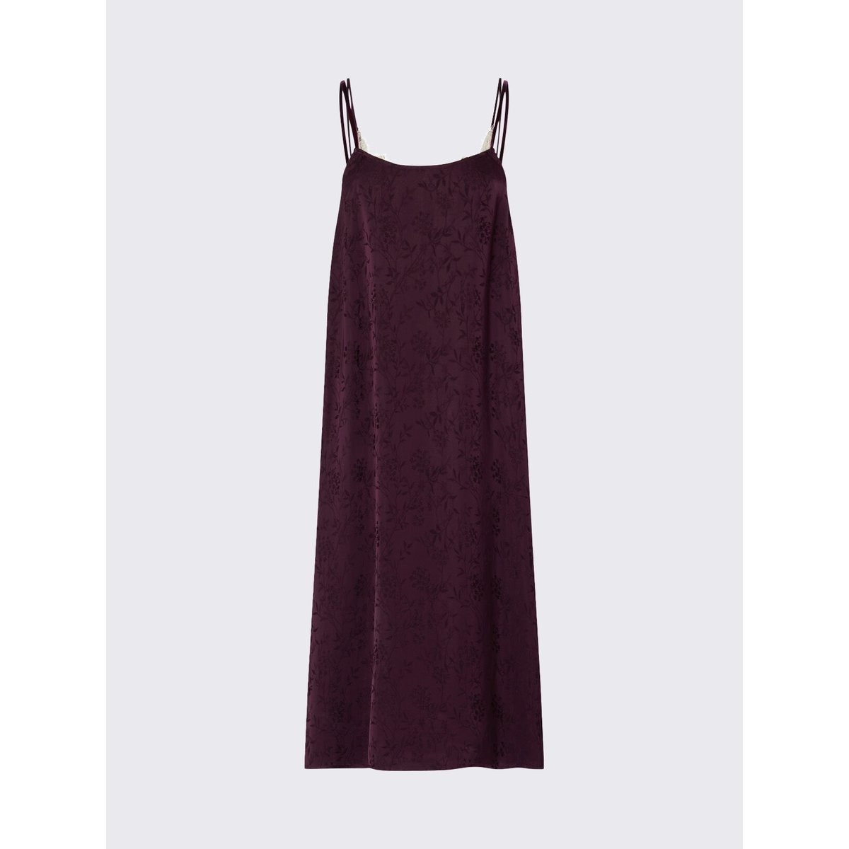 Robe Lingerie en Satin Jacquard aubergine, LIU JO