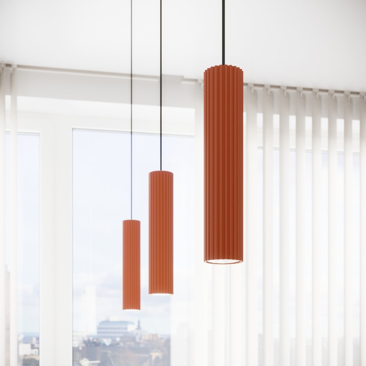 Plafonnier Aluminium Ocre Rouge GU10 4 Karbon Line rouge, EDEN