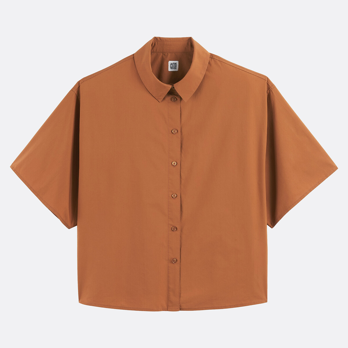 Chemise, manches courtes, boutonnée devant marron camel, LA REDOUTE COLLECTIONS