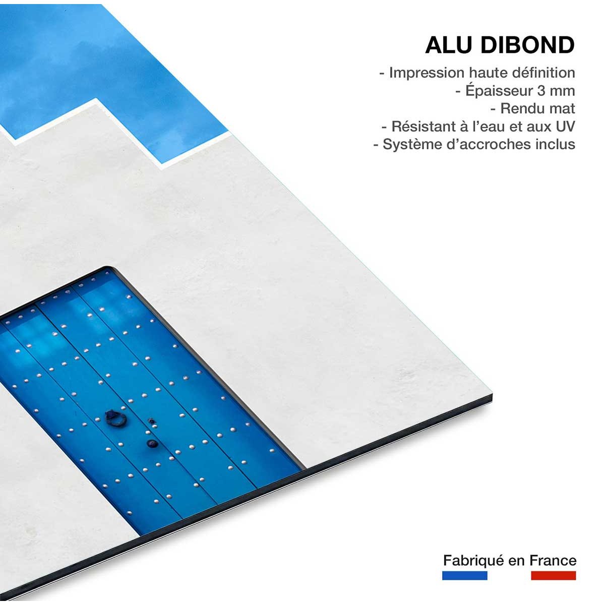 Tableau bleu grec tableau alu dibond, HEXOA