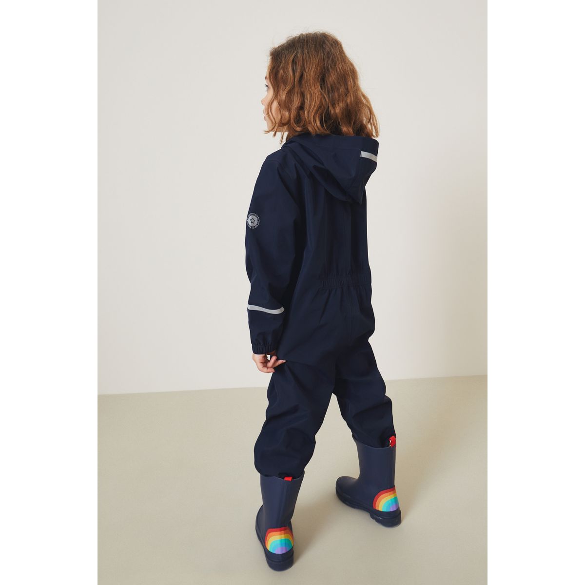 Combinaison imperméable zippée à capuche bleu marine, NEXT