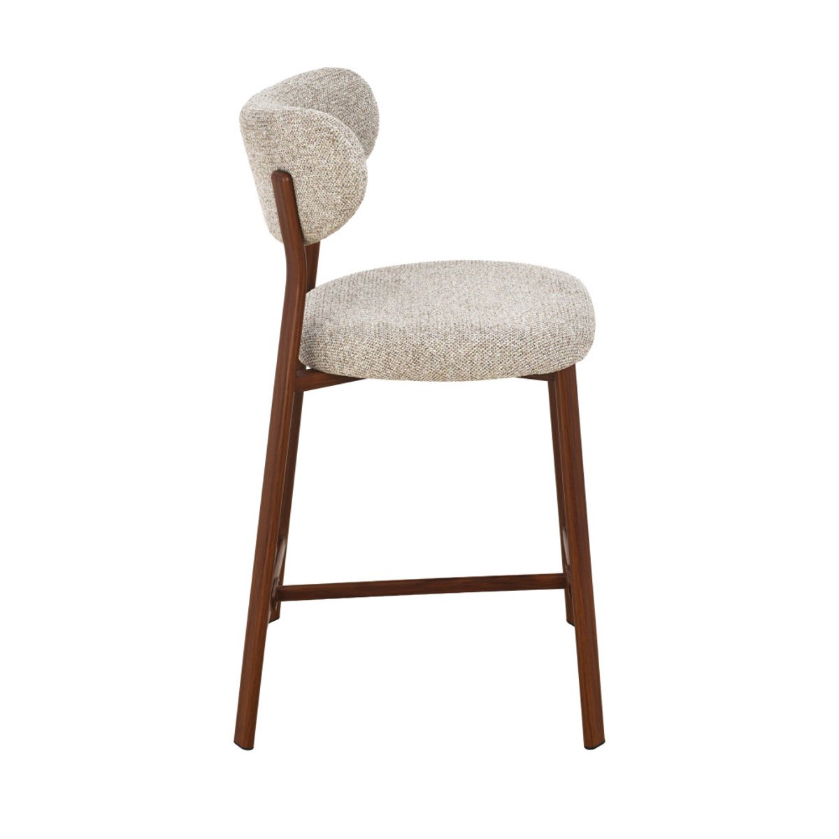 Lot de 2 chaises de bar en tissu piètement effet foncé bois H65cm- LUNARA marron chiné, DRAWER