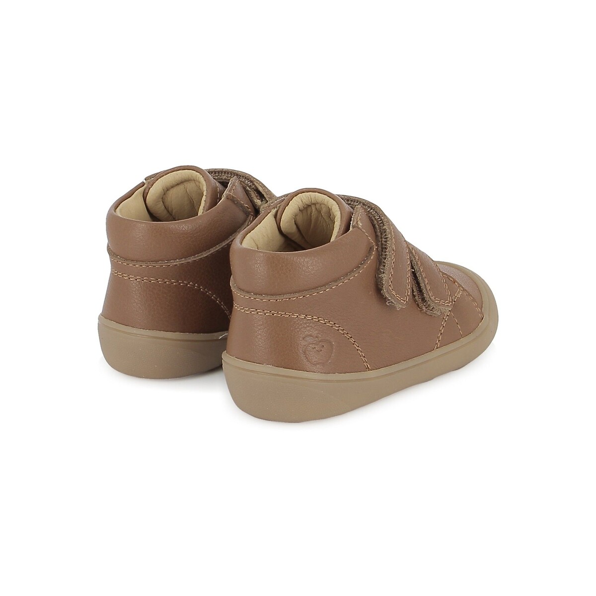 Baskets montantes Barefoot à scratchs, en cuir, PLUM EASY camel, SHOO POM