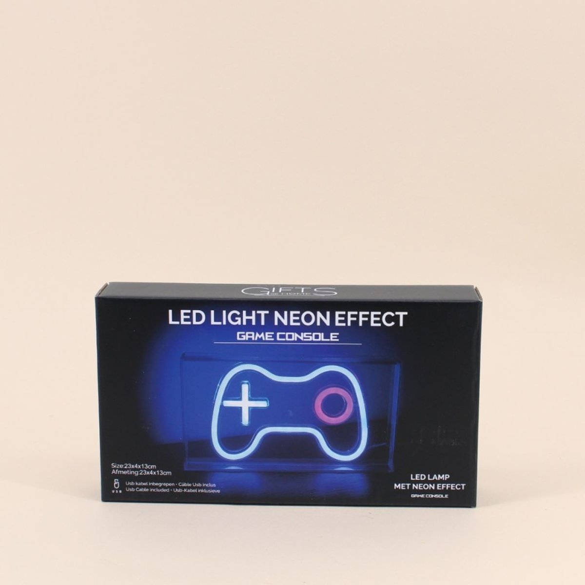 Cadre néon gamer console multicolore 23x13cm gris, ORNAMI