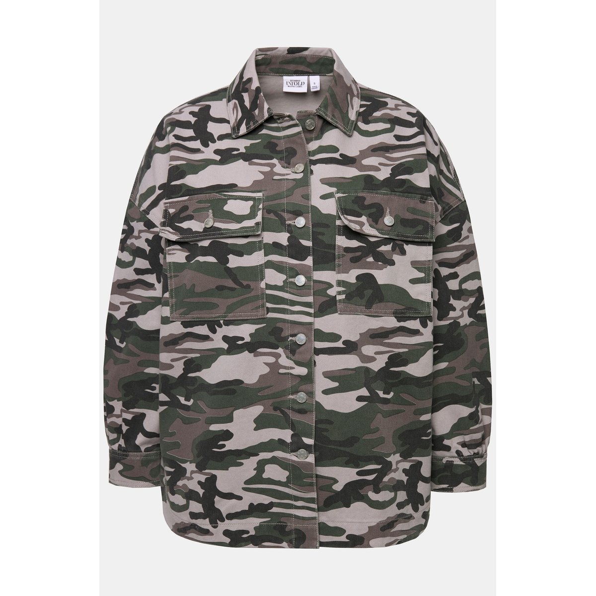 Chemise oversized à motif camouflage kaki, STUDIO UNTOLD
