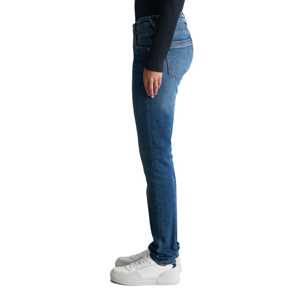 Jeans modèle Alva slim en coton biologique mélangé stretch bleu, MARC O’POLO DENIM