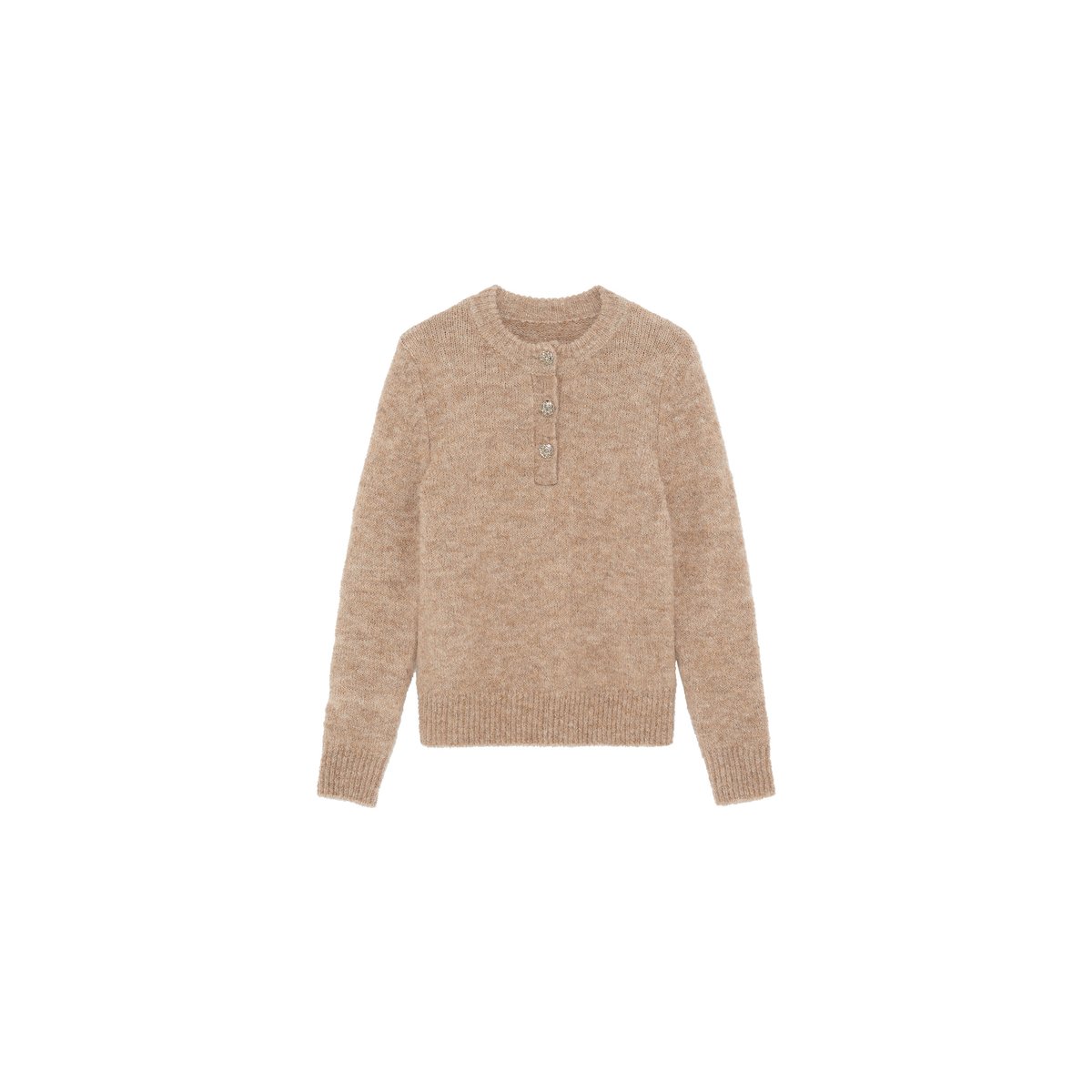 Pull droit court DONA marron clair, CAROLL