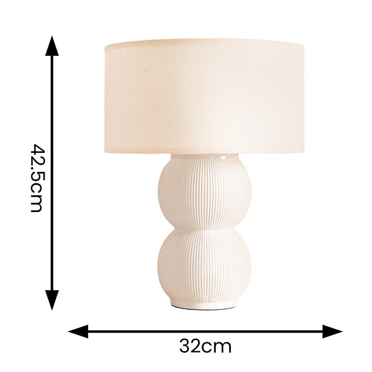 Gabbie Stacked Ribbed Table Lamp cream, SO'HOME