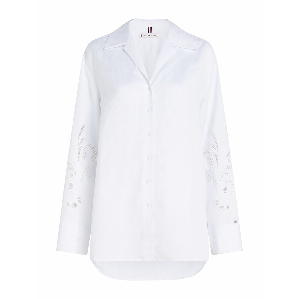 Embroidered Linen Shirt white, TOMMY HILFIGER