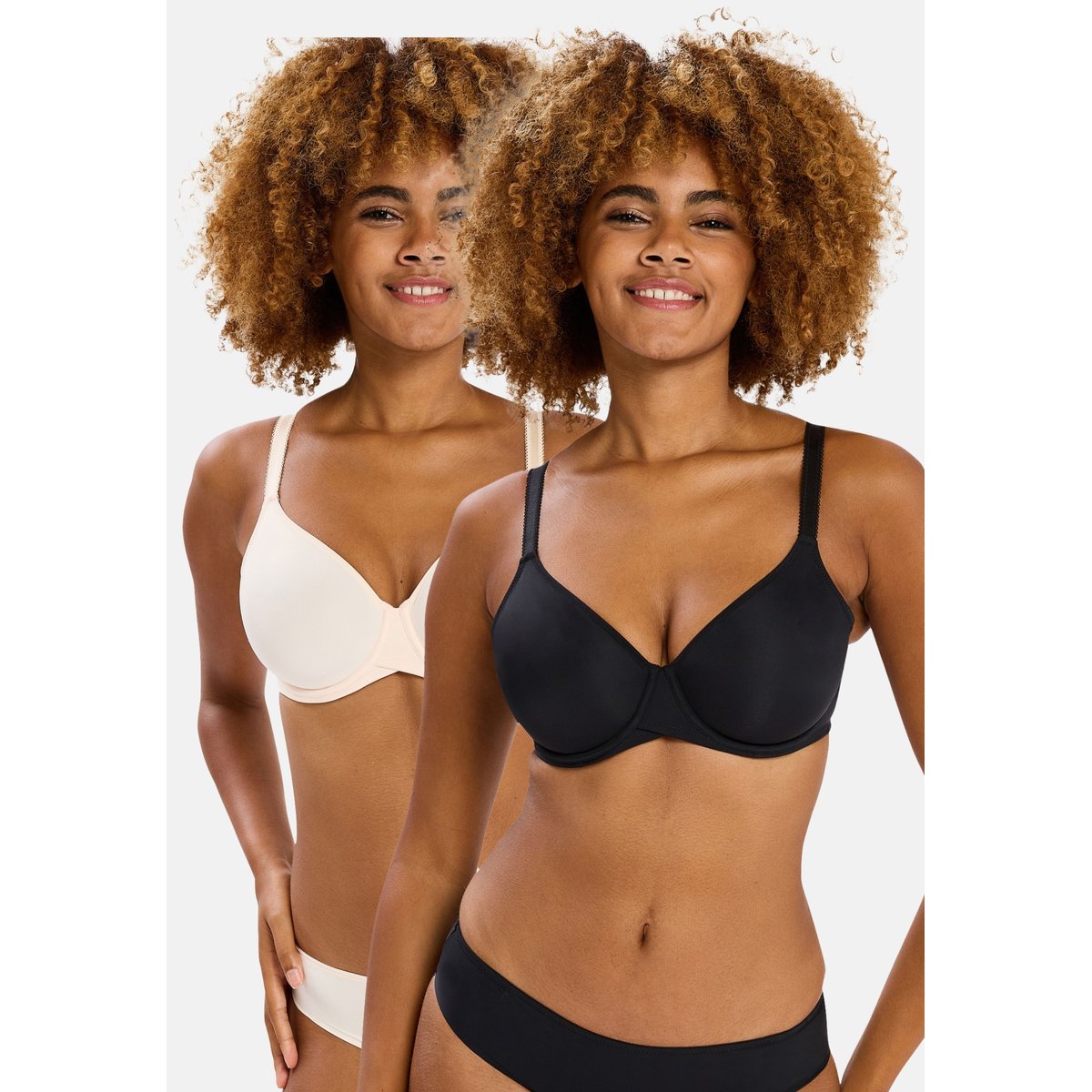 Lot de deux soutiens gorge SONIA noir&chair, SANS COMPLEXE