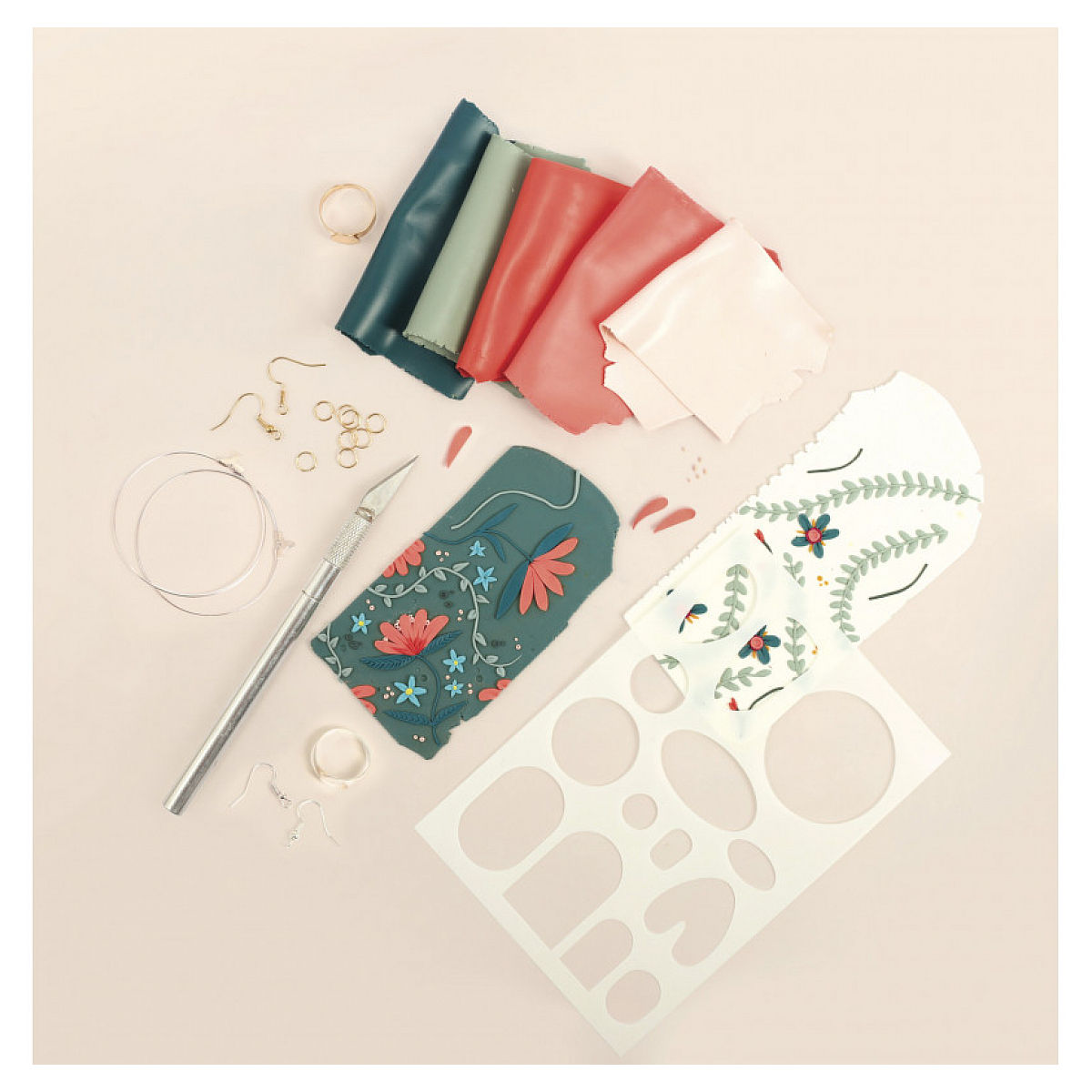 Coffret cree des bijoux slab couleur unique, FIMO