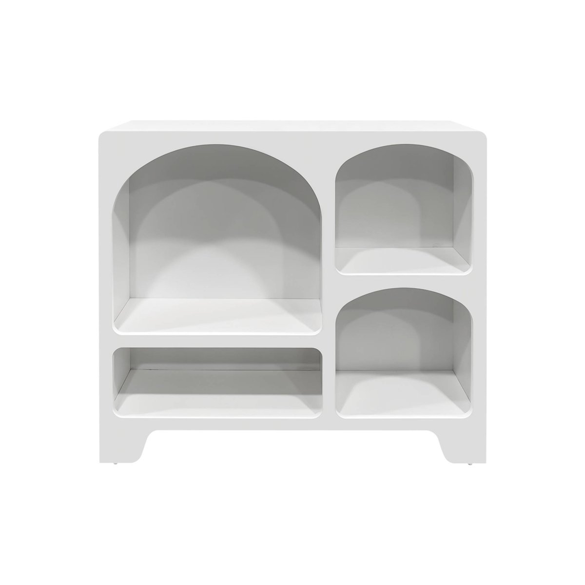 Buffet organique décor bois 4 compartiments 90cm THESSA blanc, SWEEEK