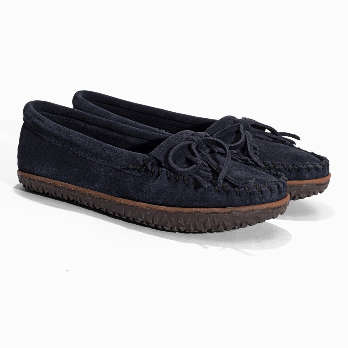 Mocassins en cuir Kilty Tread bleu marine, MINNETONKA