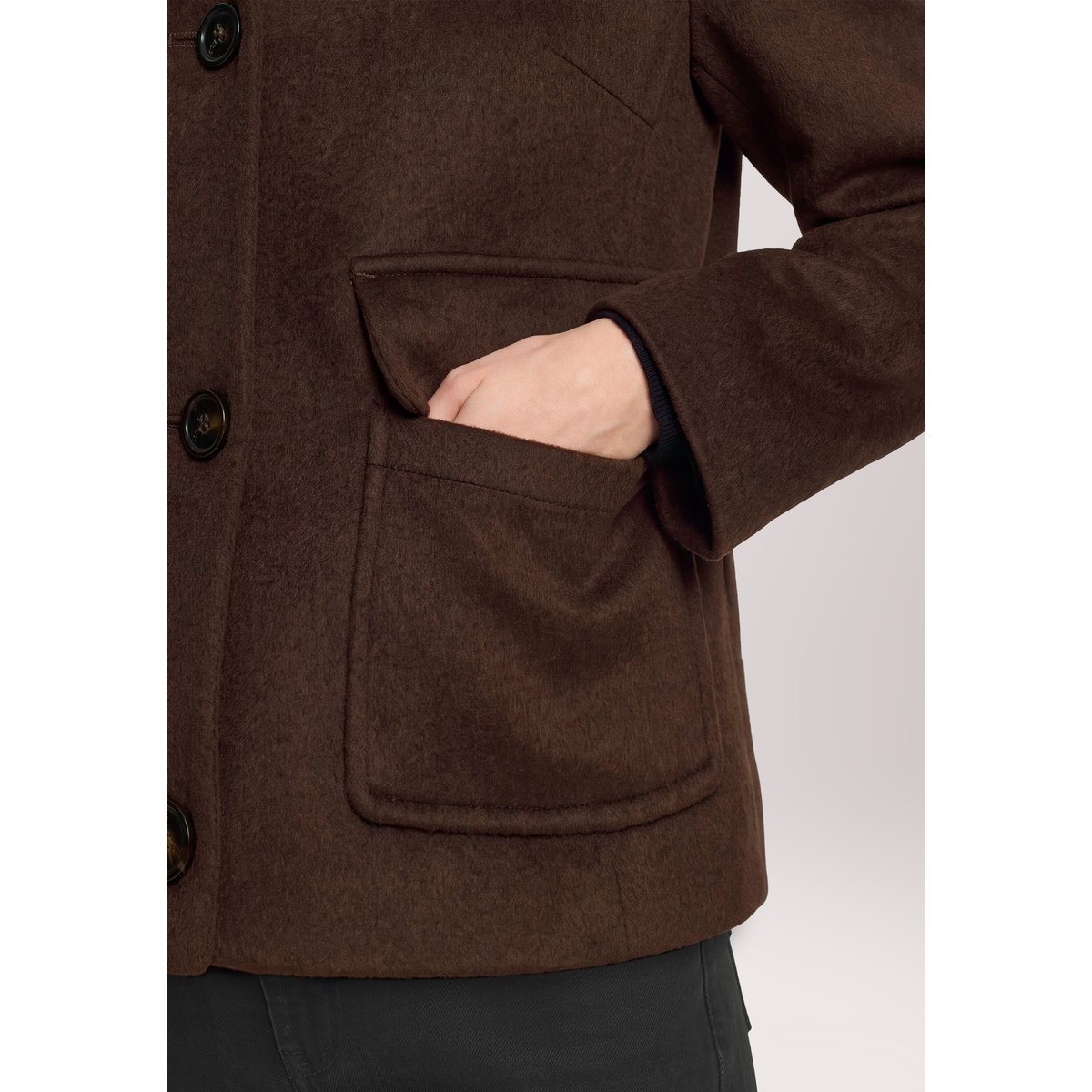 Veste d'hiver à col marron foncé, GIL BRET