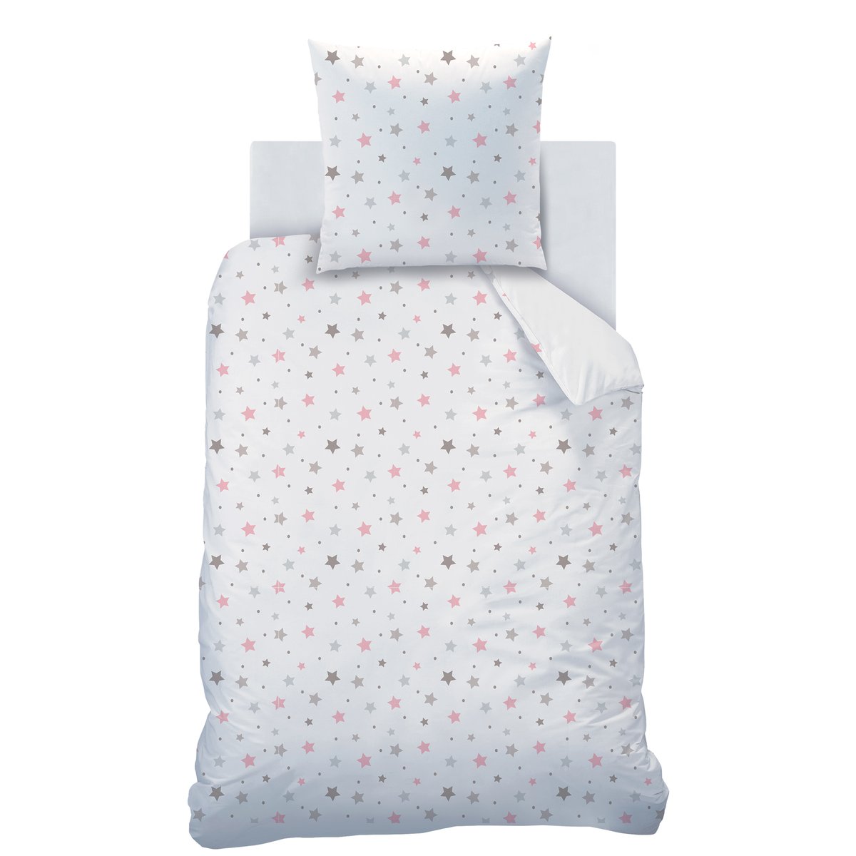 Parure de lit imprimée 100% coton, SWEET DREAMS PINK blanc, rose, MATT ET ROSE