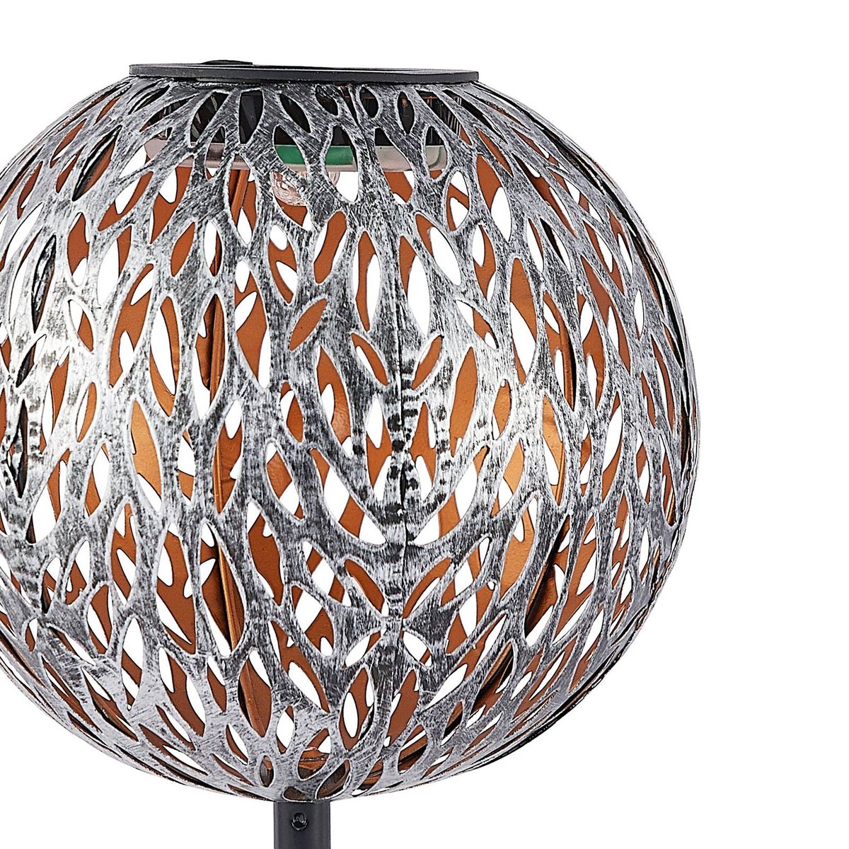 Lampe solaire en métalLED, Vilani argenté, brossé, LINDBY