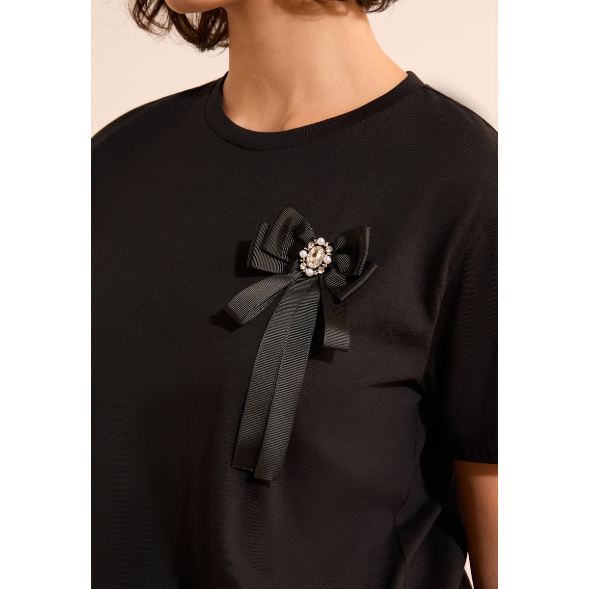 T-shirt manches courtes en coton AVANA encre, ETAM