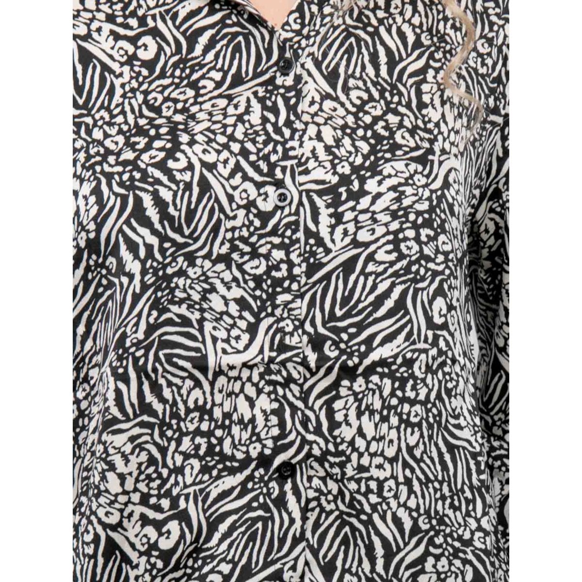 Chemise Fluide Motif Animalier Noir Et Blanc Ophir noir, DONA LISA