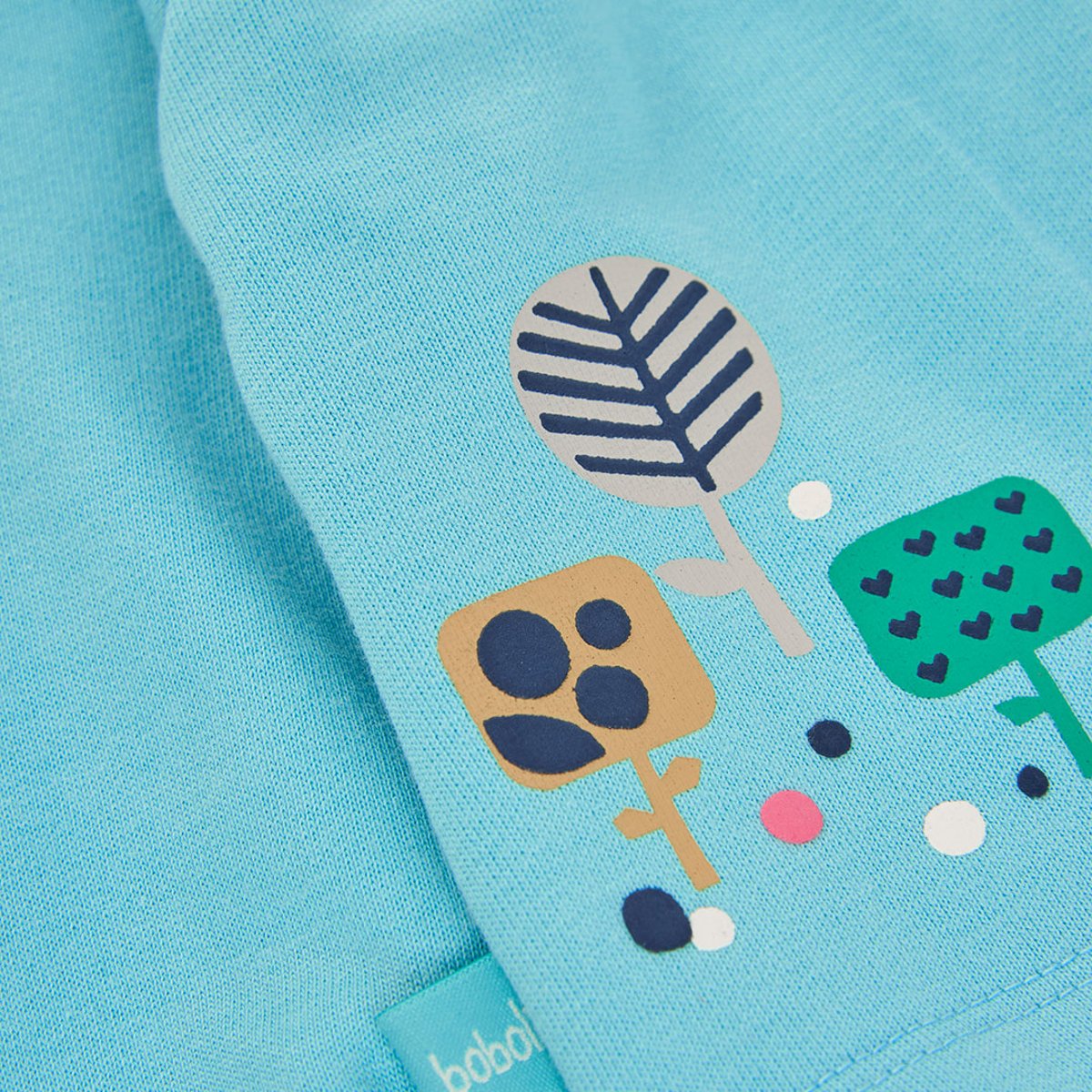 Sweat-shirt bébé fille en molleton imprimé fleurs bleu, BOBOLI