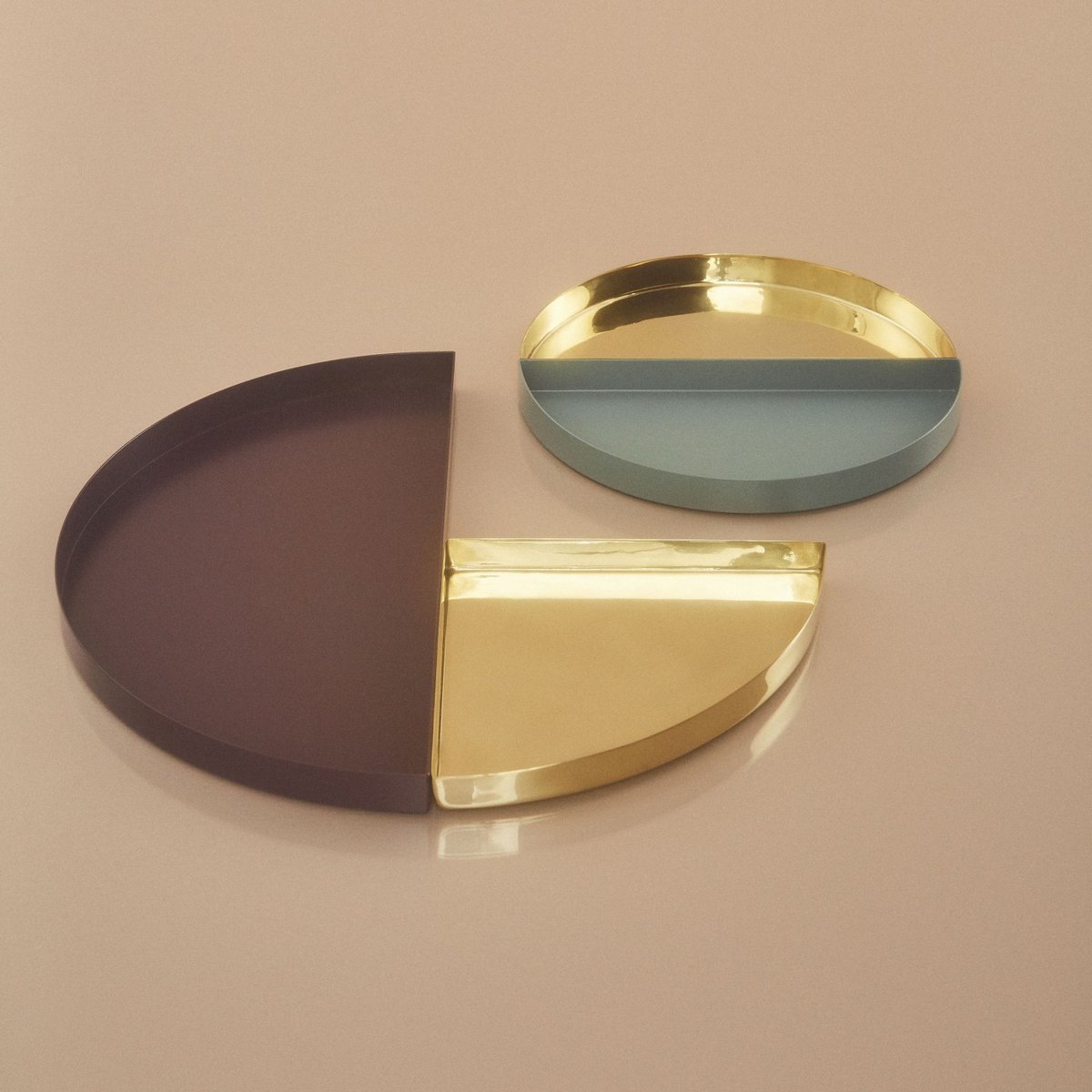 Plateau Quart de Cercle 16,5 x 16,5 cm laiton, AYTM