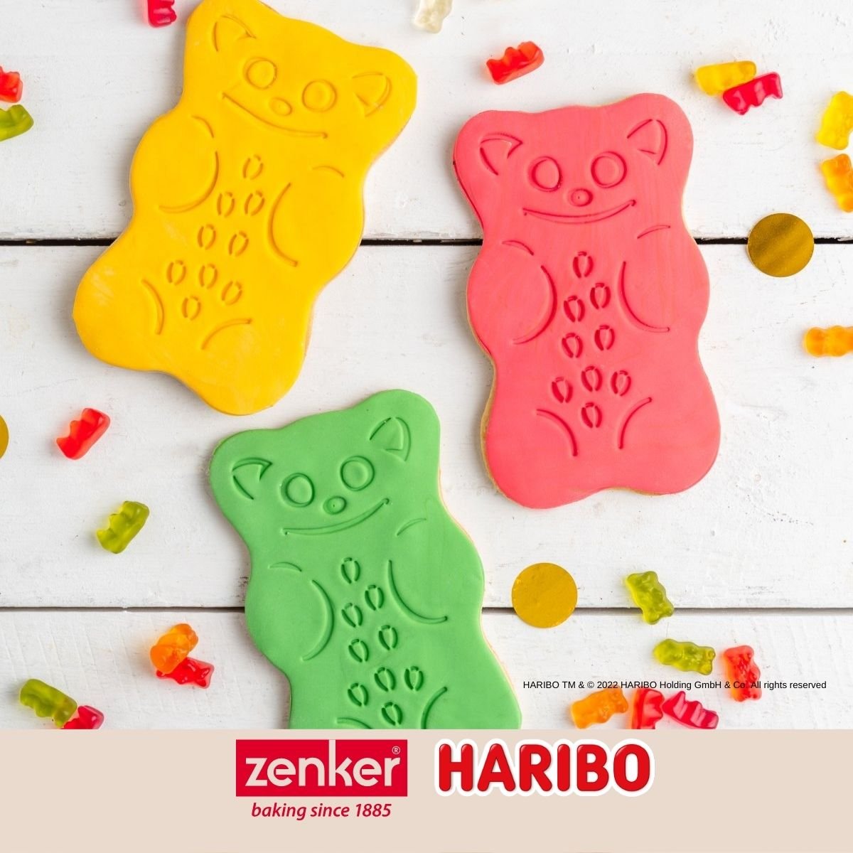 Emporte-pièce biscuits 2 en 1 HARIBO bleu, ZENKER