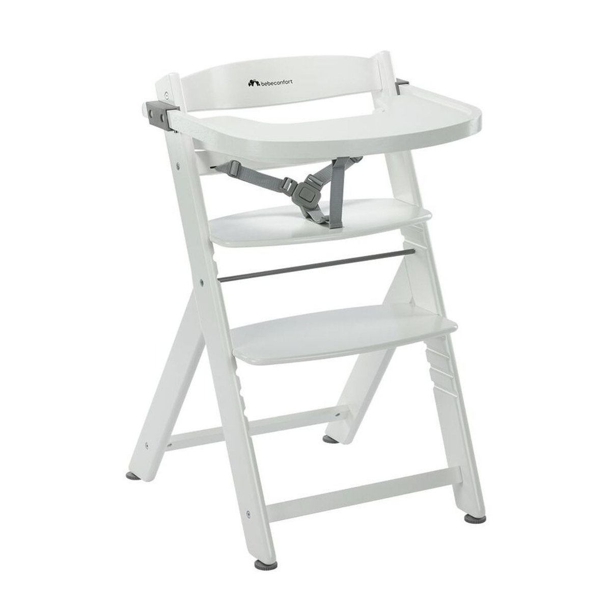 Chaise Haute Bébé En Bois Avec Coussin Timba white, BEBECONFORT