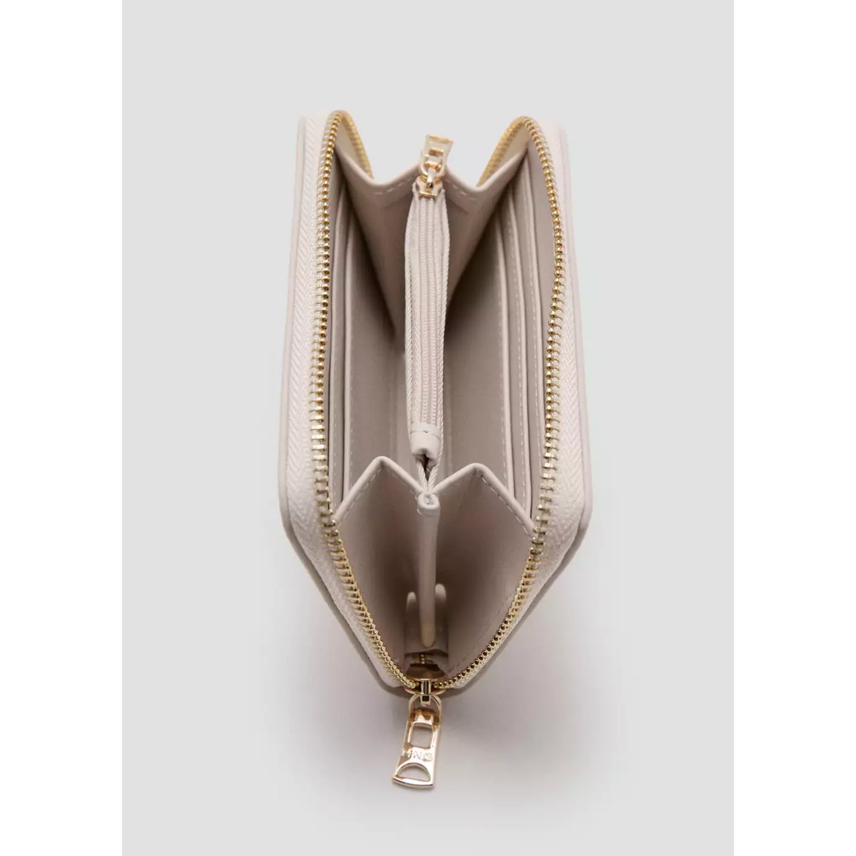 Portefeuille moyen effet saffiano gris glacé, MANGO